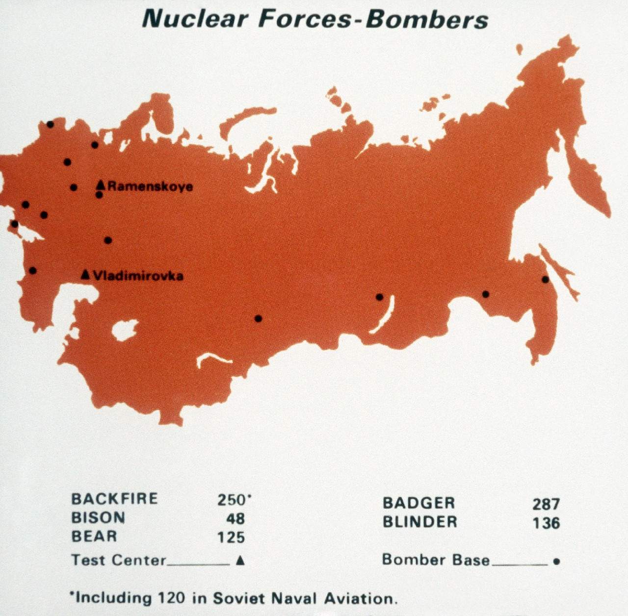 BEMIL   A Map Of The Soviet Union Showing The Location Of Air Bases With Strategic Bombers 